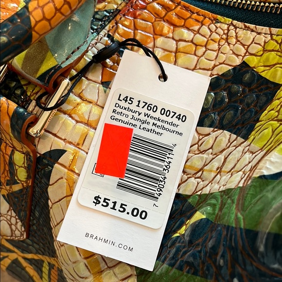 NWT! Brahmin Duxbury Weekender Retro Jungle Melbourne Genuine Leather Travel Bag - Picture 3 of 11